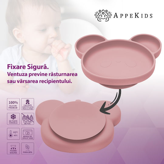 AppeKids Kinderteller aus Silikon Rosa
