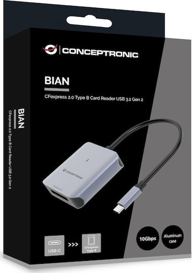 Conceptronic Card Reader USB 3.2 για SD Γκρι