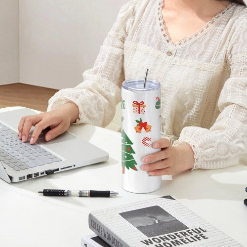 Vevor Set of Glasses Water made of Stainless Steel with straw 592ml 16pcs