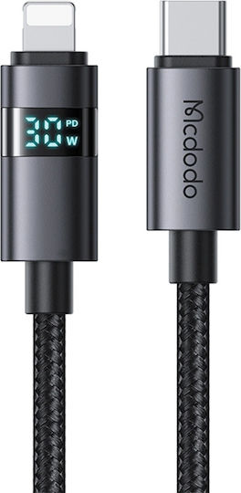 Mcdodo LED USB-C to Lightning Cable 36W Μαύρο 1.2m (CA-6570)