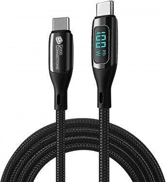 Good Connections Braided USB 2.0 Cable USB-C male - USB-C / USB-A 100W Black 1m (2213-D010S)