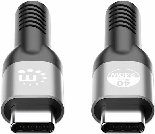 Manhattan USB 4 Video Kabel USB-C Männlich - USB-C 240W PD Grau 2m 356381