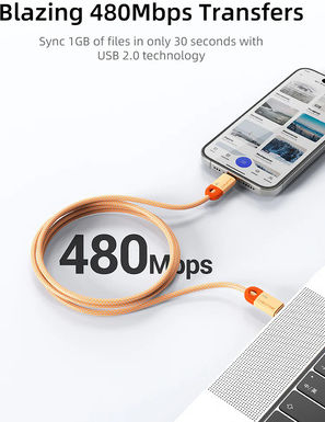Cabletime Плетен USB 2.0 Кабел USB-C Мъжки - USB-C 60W Захранване (PD) Син 0.25м CT-CM60-PBW