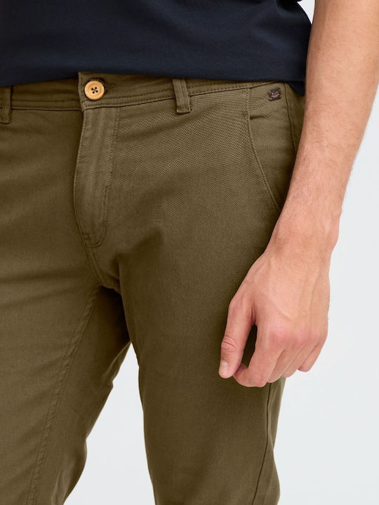 Men's Chino Elastic Slim Fit Trousers Khaki