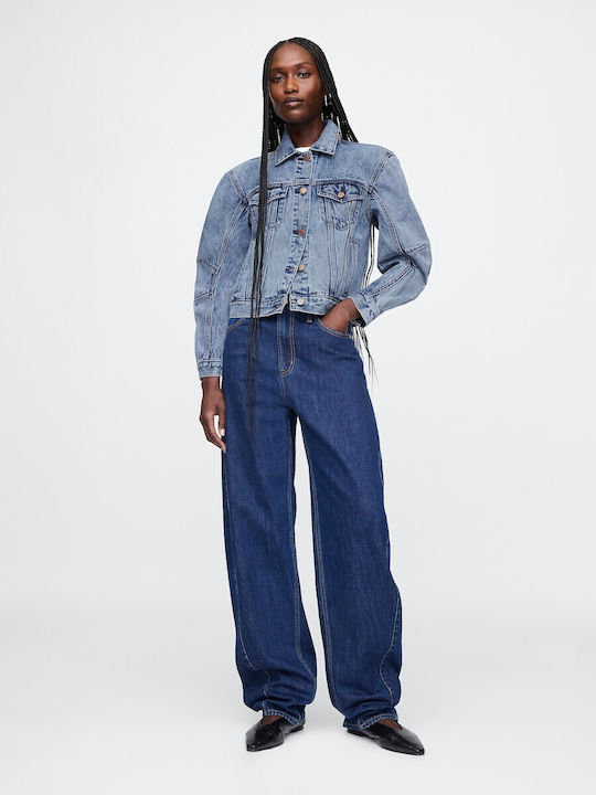 Lang Damen Jeansjacke Medium Wash