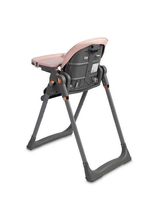 Caretero Vars Foldable Highchair with Metal Frame & Leatherette Seat Pink