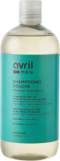 Avril Bio 3 In 1 Mens Shower Gel Cleanser & Shampoo 3 1 Ανδρικό Βιολογικό Αφρόλουτρο Καθαριστικό & Σαμπουάν 500ml