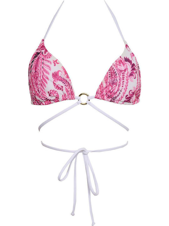 Padded Triangle Bikini Top Pink Floral
