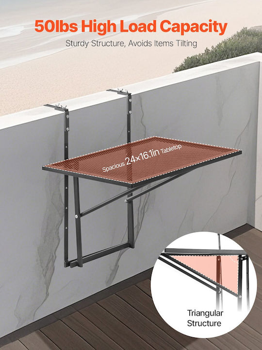 Metal Masa pentru spații exterioare mici Bronz 61x53x59buc