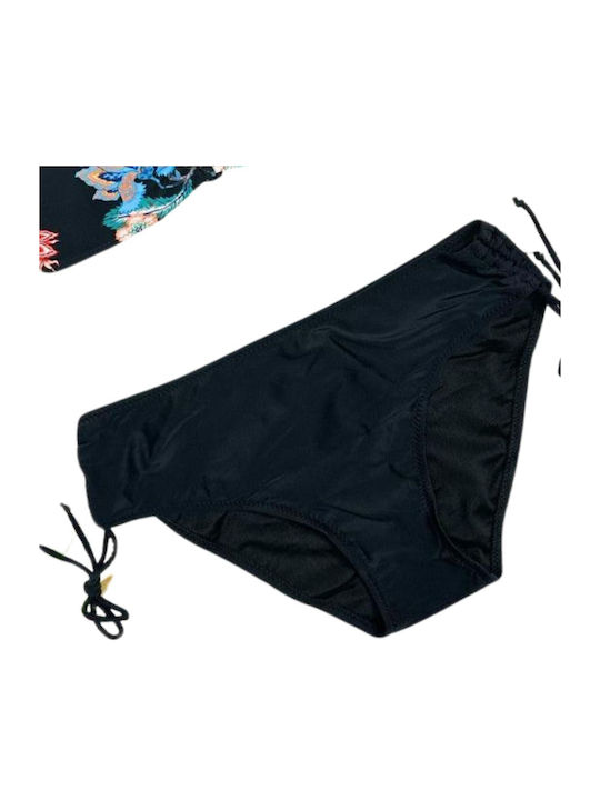 Bikini Set Floral Black