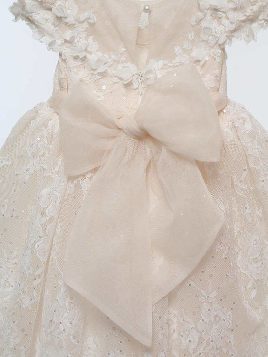 Mi Chiamo Beige Lace Baptism Dress K4709F-S