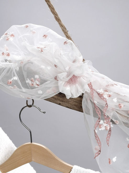 New Life Set De Haine De Botez Pentru Fete Ecru Cu Cardigan Și Rochie Din Tulle 3 Bucăți