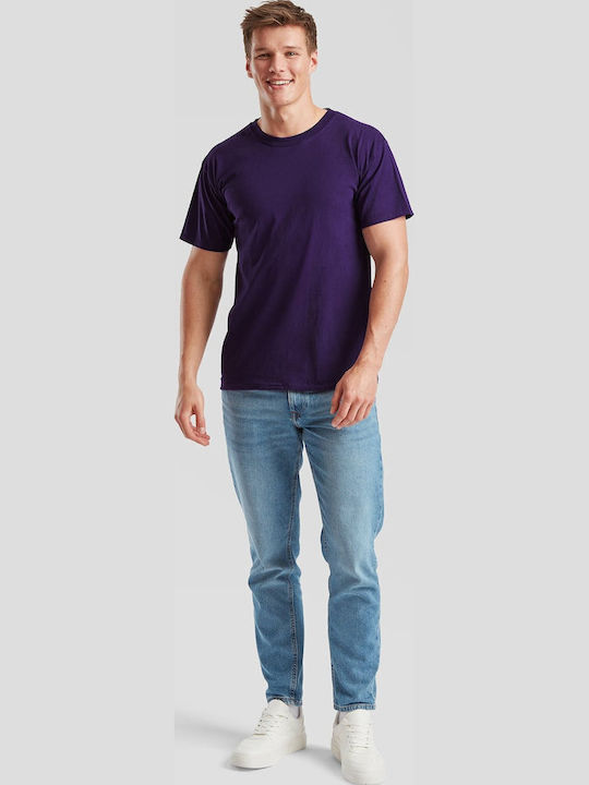 Fruit of the Loom Valueweight Ανδρικό Διαφημιστικό T-shirt Κοντομάνικο Purple
