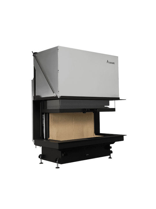 A. Caminetti Crystal 100 Premium Kaminofen Holz 13kW Dreiseitige mit Schranktüren