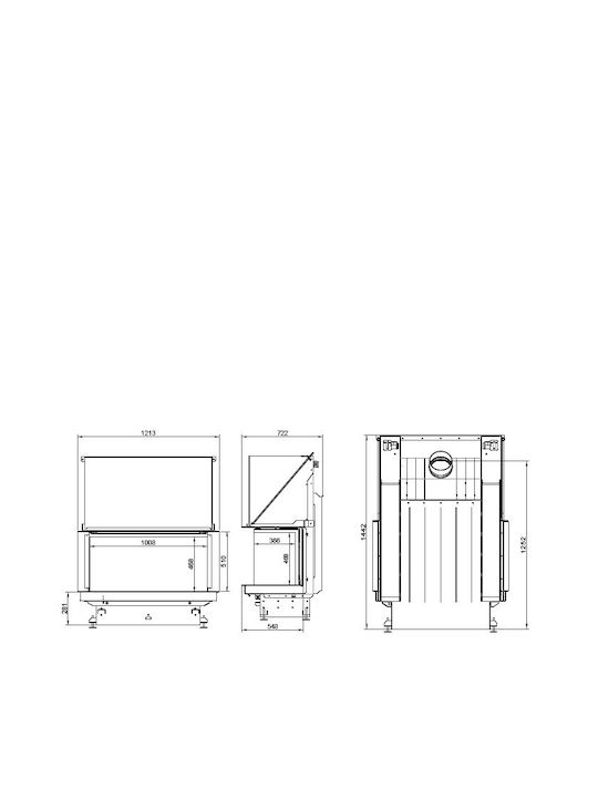 A. Caminetti Crystal 100 Premium Kaminofen Holz 13kW Dreiseitige mit Schranktüren