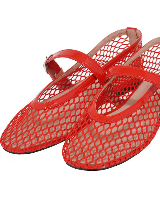 Damen Ballerinas aus Lackleder in Rot Farbe