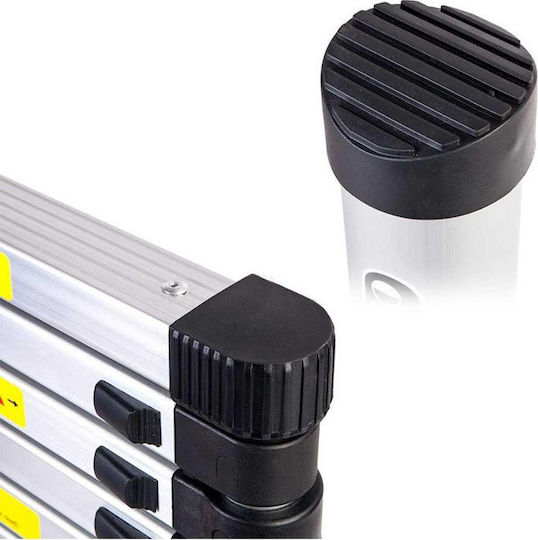 ACP Teleskopische Leiter Aluminium 12 Stufen mit maximaler Höhe 3.8m