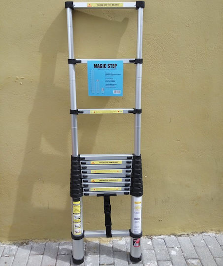ACP Teleskopische Leiter Aluminium 12 Stufen mit maximaler Höhe 3.8m