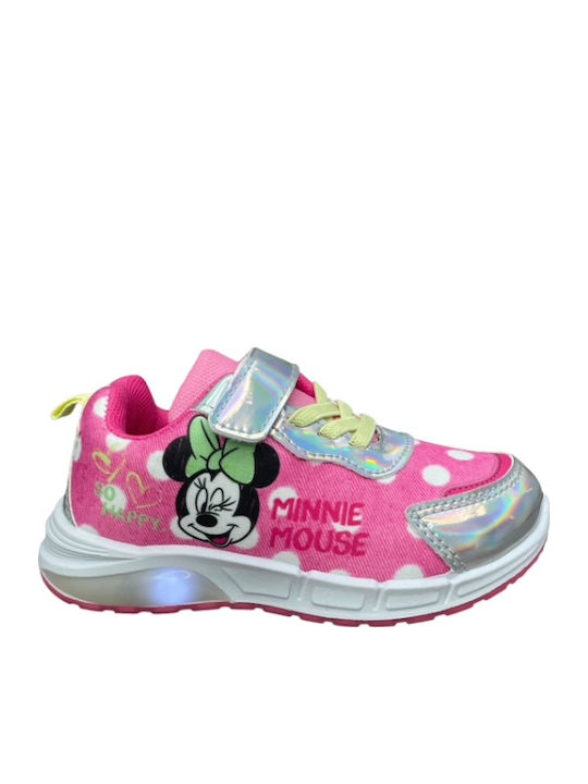 Minnie Mouse Kids Sneakers with Scratch & Lights Pink