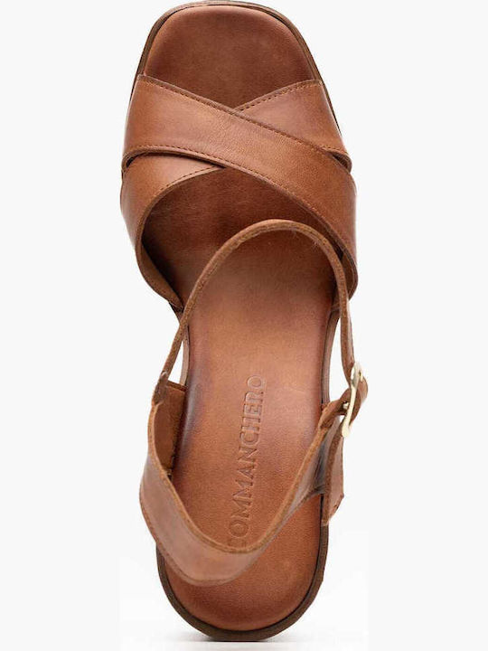 Leather Sandals Tabac Brown