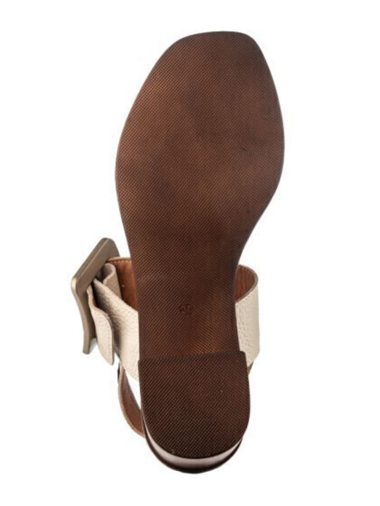 Leather Sandals Beige