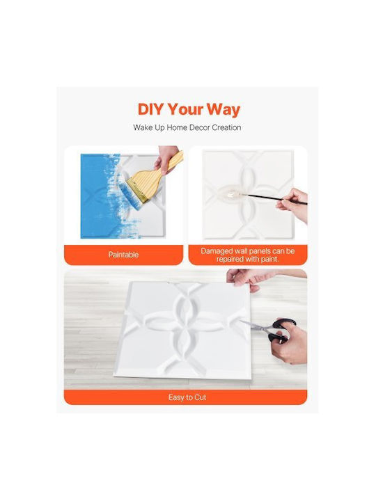 Panouri Decorative 3D Din PVC Cu Adeziv Alb