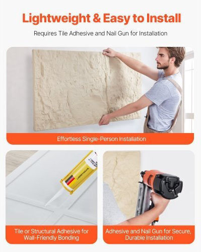 3D Wall Panels With Glue Yellow 48x24cm 4 Pieces