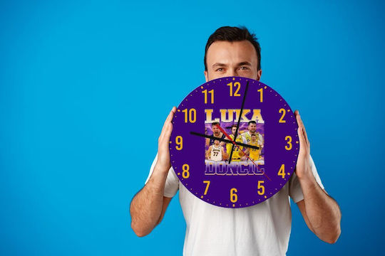 Luka Doncic Basketball Ρολόι Τοίχου Ξύλινο 30cm