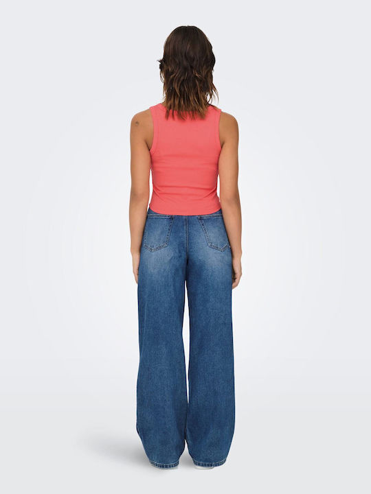 Women's Crop Top with Straps Coral