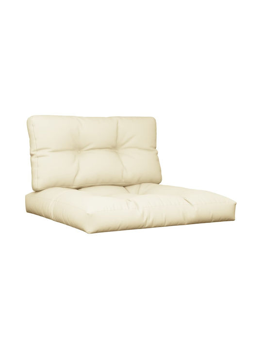 vidaXL Wasserdichtes Sitzbank-Kissen mit Rückenlehne Beige 2 Stück