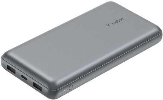 Belkin Boost Charge Power Bank 20000mAh 15W with 2 USB-A Ports and USB-C Port Gray