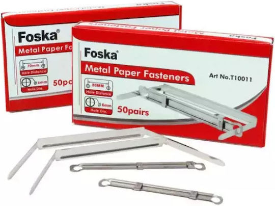 Foska Metallic Fasteners Silver 50pcs