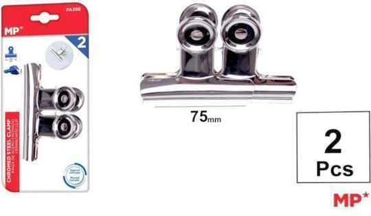 Madrid Papel Metallic Clips 75mm Silver 2pcs