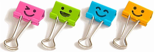 Deli Metallic Clips Faces 19mm Multicolour 40pcs