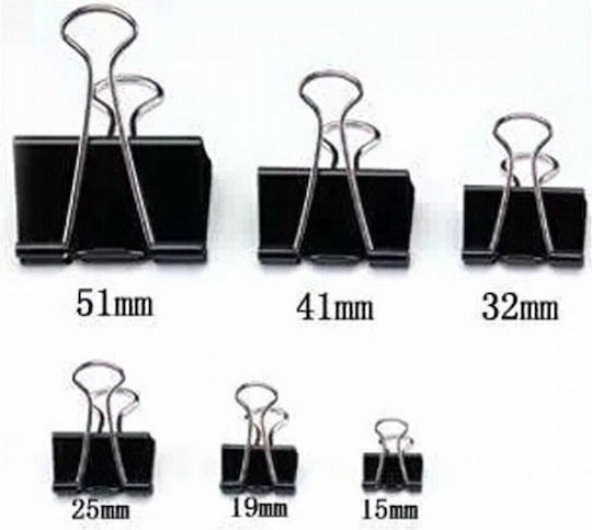 Exas Paper Cleme Metalice 15mm Negre 12buc