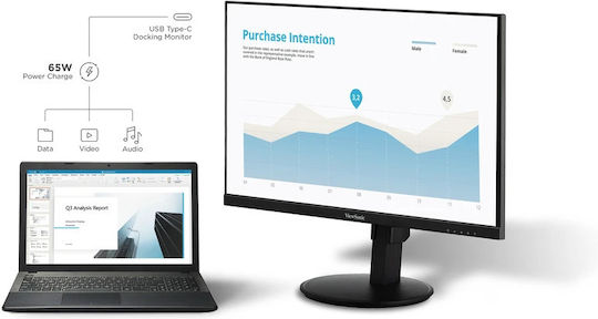 Viewsonic VG2409-MHDU-2 IPS Монитор 24" FHD 1920x1080 с Време за Реакция 4мс GTG