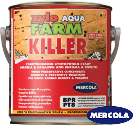 Mercola Xylofarm Aqua Killer Συντηρητικό Ξύλου Νερού Άχρωμο Ματ 2.5lt