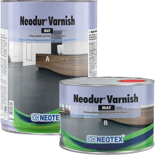 Neotex Neodur Βερνίκι Επιφάνειας Πολυουρεθάνης 2 Συστατικών Άχρωμο Ματ 1lt