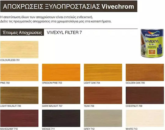 Vivechrom Vivexyl Filter 7 Auf Lösemittelbasis 704 Eiche hell Satin,σατεν 750ml