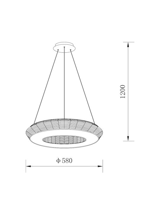 Sun Light Κρεμαστό Φωτιστικό Μαύρο LED 58x120x58εκ.