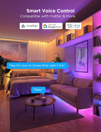 Govee Smart Ταινία LED Wi-Fi RGBIC Φως 5m με Τροφοδοτικό