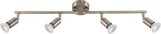 Lucas Spot mit 4 Lichtern und mit Fassung GU10 in Silber Farbe