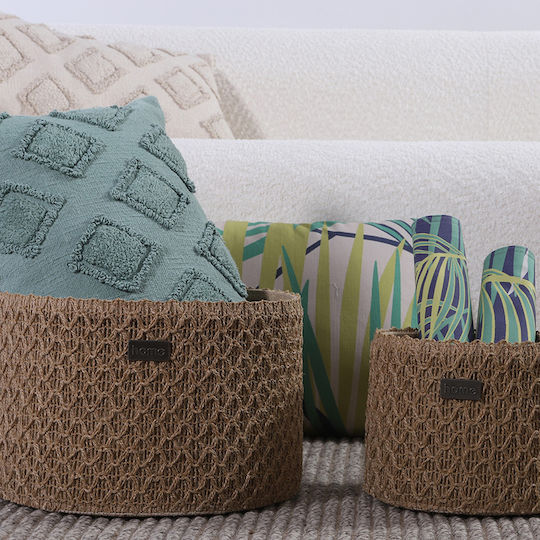 Nef-Nef Homeware Decorative Basket Wicker Beige 32x32x20cm