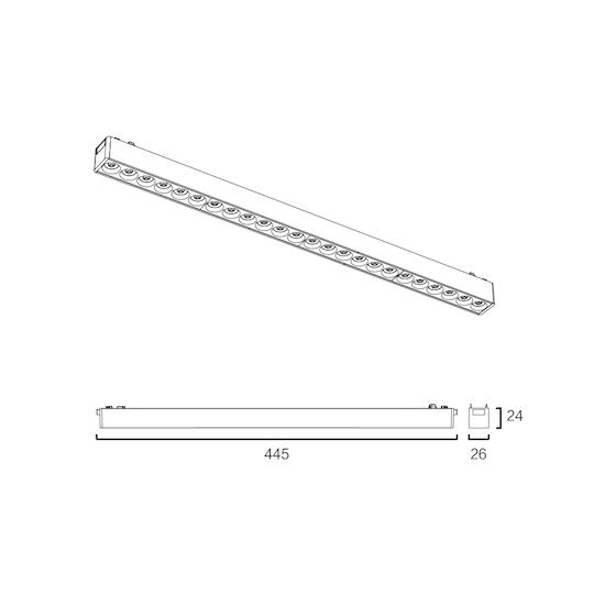 Sun Light LED Lumina liniară Lumină Plafon Alb natural