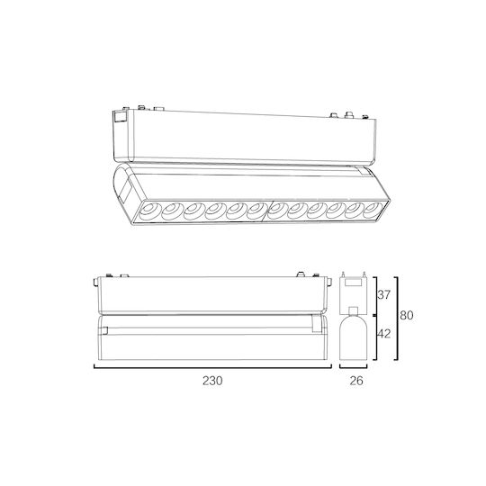 Sun Light LED Γραμμικό Φωτιστικό Οροφής Φυσικό Λευκό IP20 23εκ.