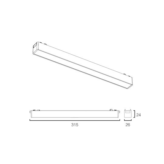Sun Light LED Γραμμικό Φωτιστικό Οροφής 10W Φυσικό Λευκό με Ρυθμιζόμενη Ένταση 31.5εκ.