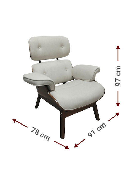 William Armchair White 91x78x97cm