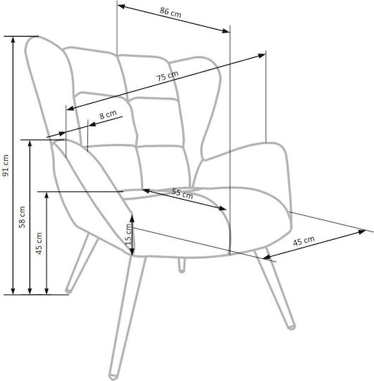 Relax Yrion 91x86x91cm Μπορντό Relax Yrion 91x86x91cm Μπορντό