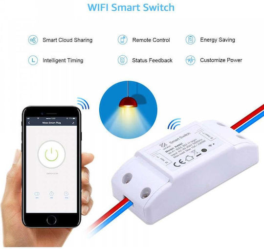 Woox Smart Switch 1 Καναλιού Wi-Fi 10A