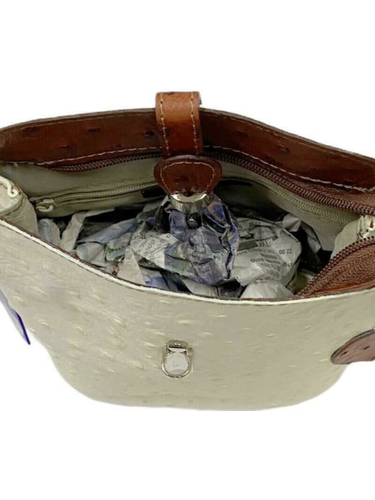 Leder Damentasche Rucksack Weiß